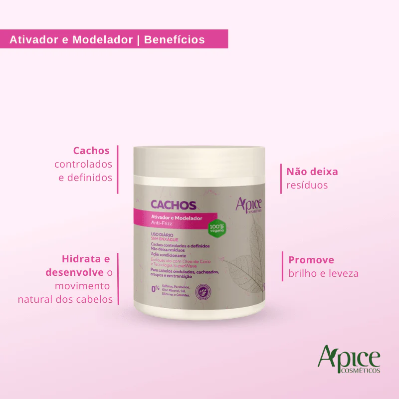 Kit Ativador e Modelador Cachos, Gelatina Ativadora Cachos e Acqua Cream (3 itens) - Image 4