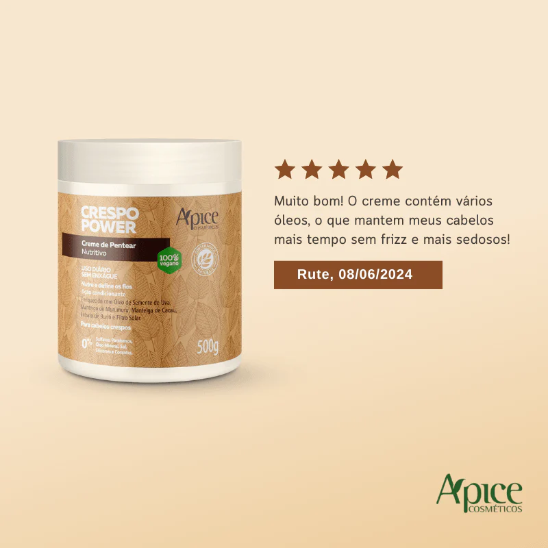 Kit Creme de Pentear Crespo Power, Gelatina Ativadora Crespo Power e Acqua Cream (3 itens) - Image 6