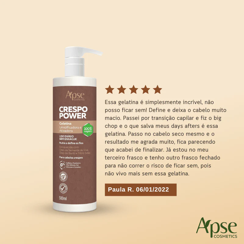 Kitão Crespo Power - Co Wash, Condicionador, Gelatina, Máscara e Creme de Pentear (5 ITENS) - Image 9